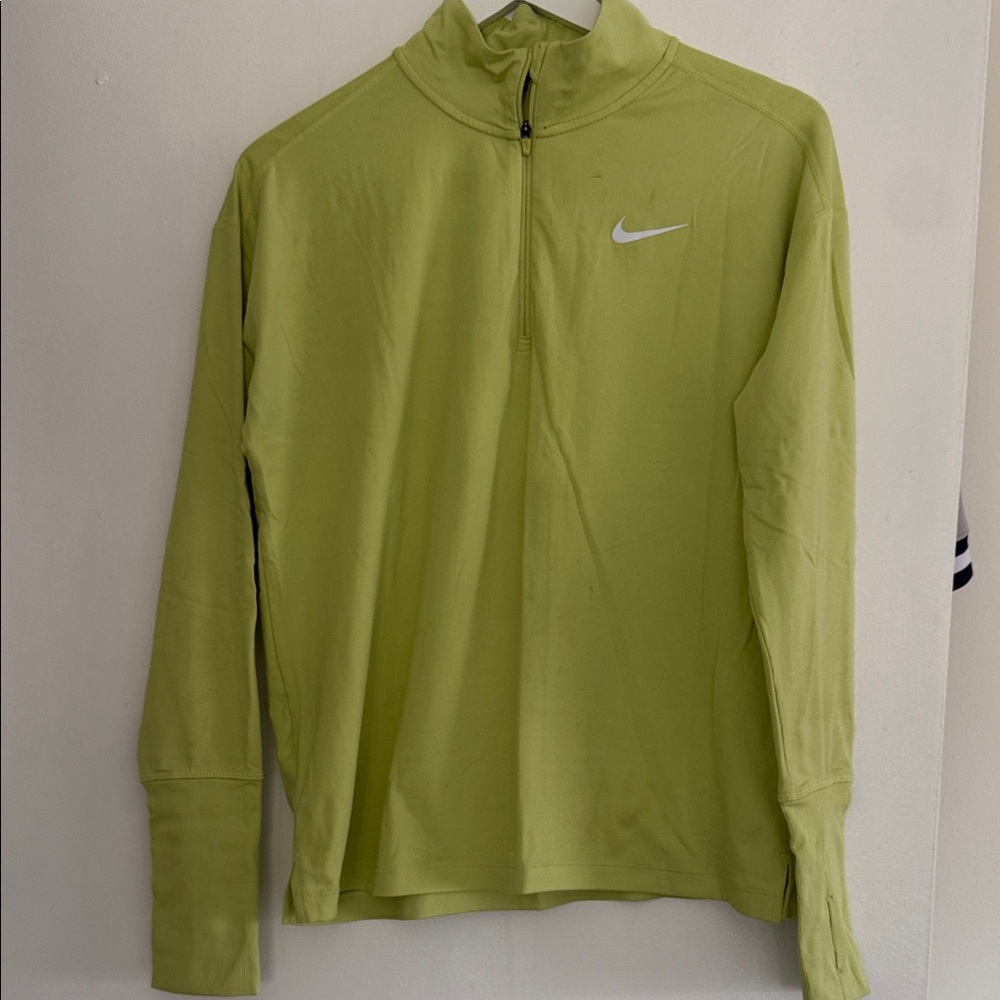 Nike Neon Lime Quarter-Zip Athletic Pullover